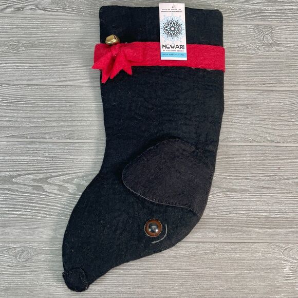 Newari Black Labrador Retriever Dog Christmas Stocking Wool Icelandic NEW & RARE - Picture 2 of 12